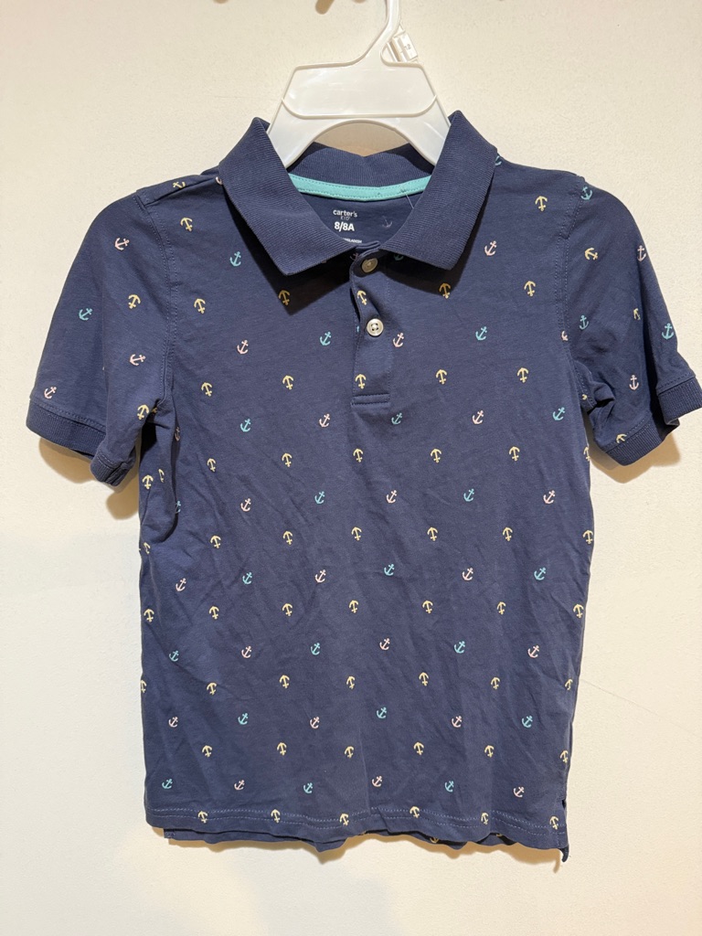 Carter's Navy Polo With Multicolor Anchor Motif